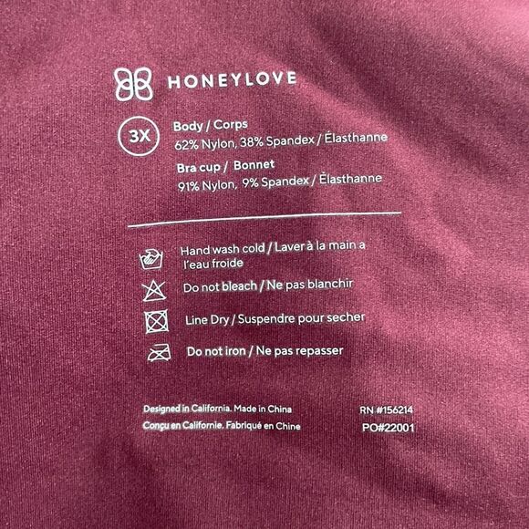 Never worn! HoneyLove V-Neck Bra in Fig Size 3X - Picture 5 of 6